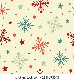 Concept of a seamless pattern with snowflakes. Xmas background. Vector