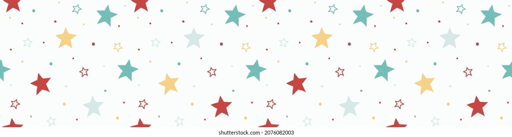 Concept of a seamless pattern with stars. Xmas background. Banner. Vector