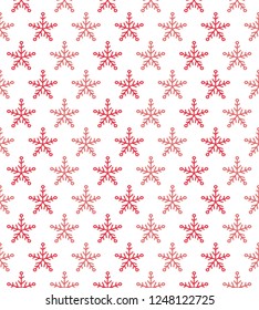 Concept of seamless texture with hand drawn snowflakes. Vector.