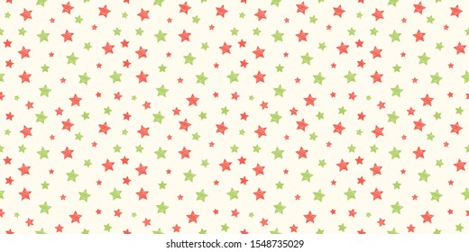 Concept of seamless texture with hand drawn stars. Vector.