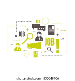 Concept search better candidate for open position. Vector linear icon.