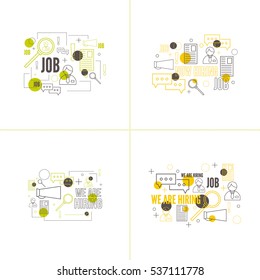 Concept search better candidate for open position. Vector set  linear icon.