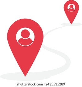 the concept of Search and location Pin. GPS Pointer Icon. GPS and Navigation symbol. Elements for Maps, Social Media, Mobile Apps. Realistic Vector Illustration