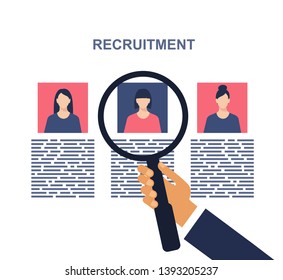 Concept of searching professional staff. Concept Recruitment Specialists. Find person for job opportunity design. 