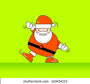 CONCEPT : in SEASON GREETING Christmas Santa's going to say hello, and Santa will distributed gift to the children. / Santa Clause happy dance 02 /-