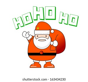 CONCEPT : in SEASON GREETING Christmas Santa's going to say hello, and Santa will distributed gift to the children. / Santa Clause hail HO HO HO Christmas isolate. /-