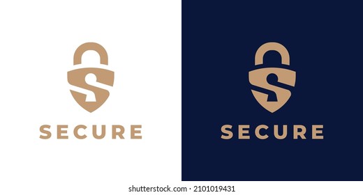 Concept Security Logo Design. Secure Padlock Icon. Locksmith Symbol. Letter S Shield Lock Sign. Vector Illustration.