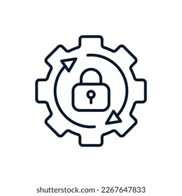 The concept of security settings. Vector icon isolated on white background.