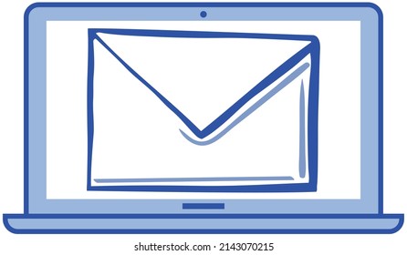 Signo de notificación de envío de mensajes de concepto. Vector de email marketing y comunicación. Información en el boletín en sobre digital. Recibe correo electrónico a través de Internet. Documento de archivo, icono de la oficina de correos