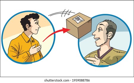 The concept of sending packages, express mail 