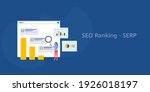 Concept of SEO ranking, SEO analysis, Search engine result page, Website marketing - vector landing page illustration with icons and texts