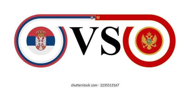 the concept of serbia vs montenegro. vector illustration isolated on white background