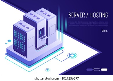 Big Modern Data Center Server Room Stock Vector (Royalty Free ...