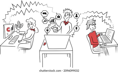 Concept IT service,business strategy, innovation. Analysis data and Investment. People analyzing growth charts. Consulting for company performance, analysis concept. Statistics and business statement.