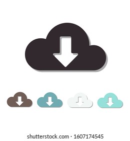 Concept set icon clounds on background