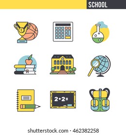 Concept set of illustrations dedicated to learning.
