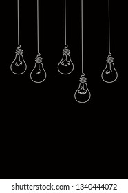 Concept Set Light Bulb design, Idea sign, solution, thinking concept. Lighting Electric lamp. Electricity, shine. isolated on white background