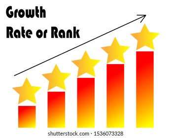 concept setting a five stars goals.growth rate or rank. award vector