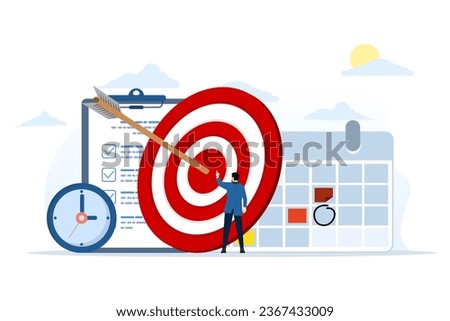 concept of setting smart goals for success in life and business vector illustration. Management, perspective definition, target orientation. teamwork organization. business coach. vector illustration.