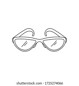 The concept of sewing. Glasses. Vector illustration of a drawn isolated sketch. Doodle style, flat design.