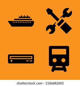 concept, shape, web and transport icons set. Vector illustration for web and design