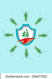 A concept of a shield for plants against farm pests such as grasshoppers or locusts