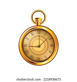 concept of shiny golden clock classical style vector illustration