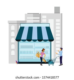 Concept shopping, purchase of goods and gifts, People are shopping in stores.