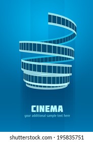 Concept sign cinematograph film tape. Eps10 vector illustration.
