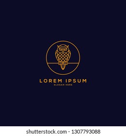 The concept of a simple logo and owl icon. Logos available in vectors. Minimalist style. - Vector