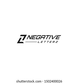 The concept of a simple logo from the symbol Z negative area