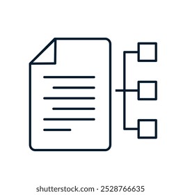 Concept site structure, documentation storage. Vector linear icon isolated.