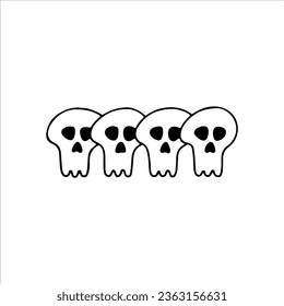concept skull doodle illustration vector
