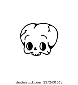 concept skull doodle illustration vector