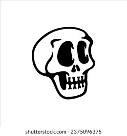concept skull doodle illustration vector