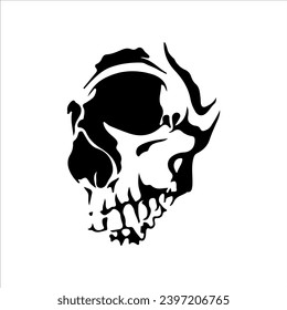 concept skull silhouette vector illustration