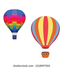 concept of sky ballon or Montgolfier balloons hot air balloons vector illustration 