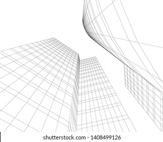 Concept skyscraper buildings architecture vector illustration