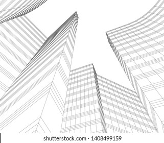 Concept skyscraper buildings architecture vector illustration