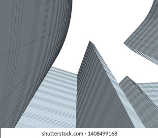 Concept skyscraper buildings architecture vector illustration