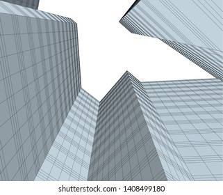Concept skyscraper buildings architecture vector illustration