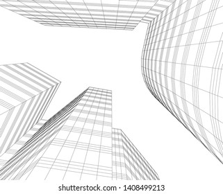 Concept skyscraper buildings architecture vector illustration