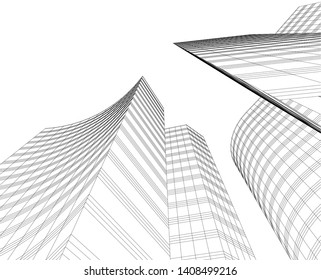 Concept skyscraper buildings architecture vector illustration