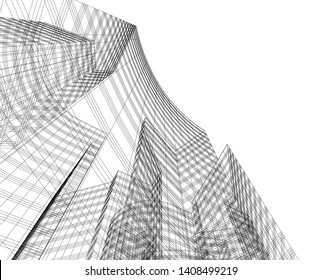 Concept skyscraper buildings architecture vector illustration