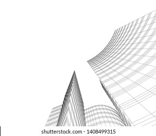 Concept skyscraper buildings architecture vector illustration