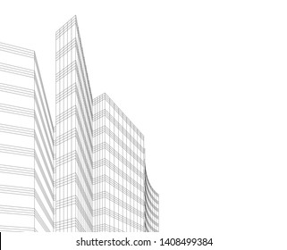 Concept skyscraper buildings architecture vector illustration