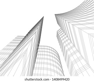 Concept skyscraper buildings architecture vector illustration