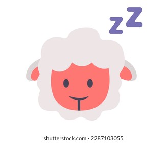 Concept Sleep Symbole Schafe. Diese Abbildung zeigt ein flaches, Vektorsymbol im Stil von Cartoons, das den Schlaf darstellt. Vektorgrafik.