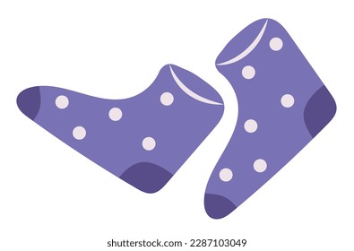 Concepto Sleep iconos calcetines. Esta ilustración es un ícono de sueño plano, vectorial, de dibujos animados con un par de cómodos calcetines. Ilustración vectorial.