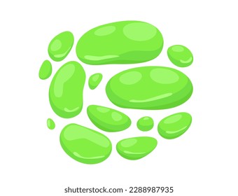 Concept Slime spot. The cartoonish design of this green slime spot illustration is both simple and eye-catching, with a flat, vector style that emphasizes its bright color. Vector illustration.
